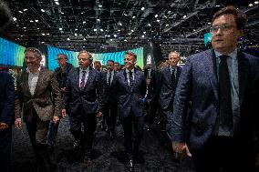 Emmanuel Macron visits the Paris Motor Show