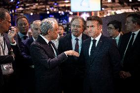 Emmanuel Macron visits the Paris Motor Show