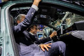 Emmanuel Macron visits the Paris Motor Show