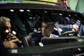 Emmanuel Macron visits the Paris Motor Show