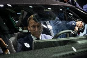 Emmanuel Macron visits the Paris Motor Show