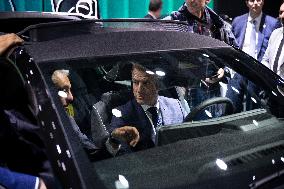 Emmanuel Macron visits the Paris Motor Show