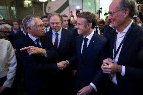 Emmanuel Macron visits the Paris Motor Show