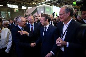 Emmanuel Macron visits the Paris Motor Show