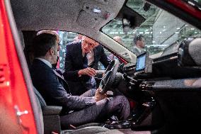 Emmanuel Macron visits the Paris Motor Show