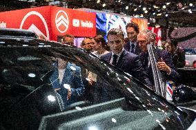 Emmanuel Macron visits the Paris Motor Show