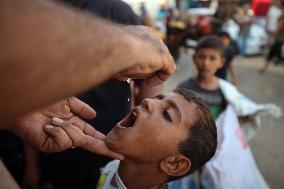 Polio vaccination in Gaza, Palestine