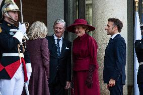 King Philippe & Queen Mathilde of Belgium State Visit To France - Day One