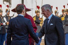 King Philippe & Queen Mathilde of Belgium State Visit To France - Day One