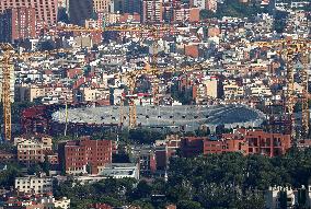 Progress Of The Works At Spotify Camp Nou During 2024