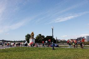 Indigenous Demonstrators Arrive To DC On Horseback