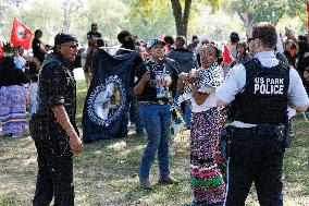 Indigenous Demonstrators Arrive To DC On Horseback