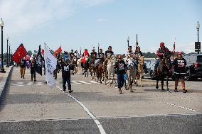 Indigenous Demonstrators Arrive To DC On Horseback