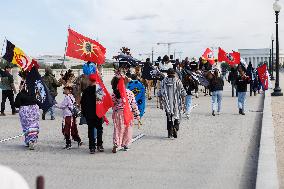 Indigenous Demonstrators Arrive To DC On Horseback