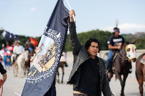 Indigenous Demonstrators Arrive To DC On Horseback