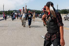 Indigenous Demonstrators Arrive To DC On Horseback