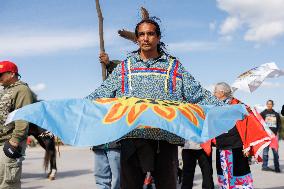 Indigenous Demonstrators Arrive To DC On Horseback