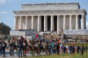 Indigenous Demonstrators Arrive To DC On Horseback