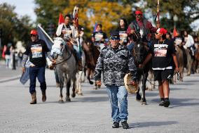 Indigenous Demonstrators Arrive To DC On Horseback