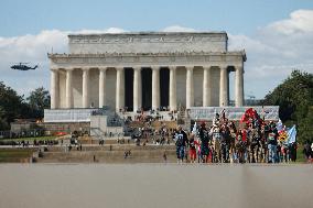 Indigenous Demonstrators Arrive To DC On Horseback