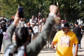 Indigenous Demonstrators Arrive To DC On Horseback