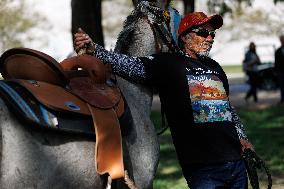 Indigenous Demonstrators Arrive To DC On Horseback