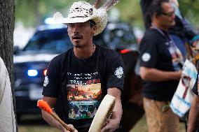 Indigenous Demonstrators Arrive To DC On Horseback