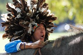 Indigenous Demonstrators Arrive To DC On Horseback