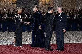 State Dinner in Honor of King and Queen of Belgium At Elysee - Paris