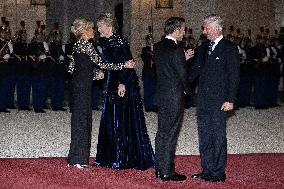 State Dinner in Honor of King and Queen of Belgium At Elysee - Paris