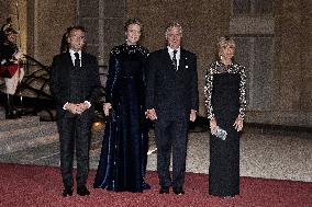 State Dinner in Honor of King and Queen of Belgium At Elysee - Paris