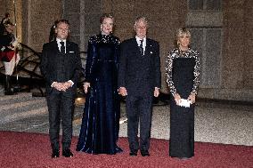 State Dinner in Honor of King and Queen of Belgium At Elysee - Paris