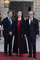 State Dinner in Honor of King and Queen of Belgium At Elysee - Paris