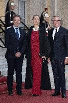 State Dinner in Honor of King and Queen of Belgium At Elysee - Paris