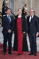 State Dinner in Honor of King and Queen of Belgium At Elysee - Paris