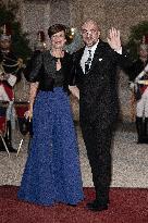 State Dinner in Honor of King and Queen of Belgium At Elysee - Paris