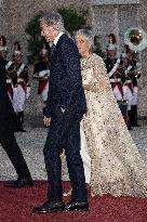 State Dinner in Honor of King and Queen of Belgium At Elysee - Paris