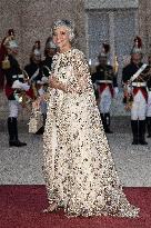 State Dinner in Honor of King and Queen of Belgium At Elysee - Paris