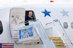 Governor Tim Walz Lands In Green Bay, Wisconsin.