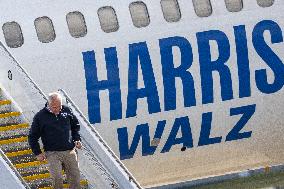 Governor Tim Walz Lands In Green Bay, Wisconsin.