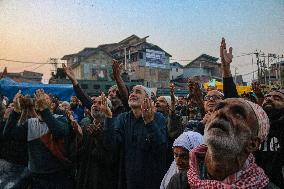 Kashmiri Muslims Pray At Shrine Of Sheikh Syed Abdul Qadir Jeelani In Srinagar