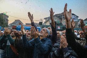 Kashmiri Muslims Pray At Shrine Of Sheikh Syed Abdul Qadir Jeelani In Srinagar