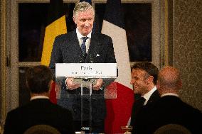 State Dinner In Honor Of King And Queen Of Belgium - Paris