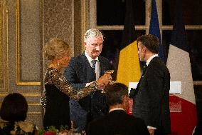 State Dinner In Honor Of King And Queen Of Belgium - Paris