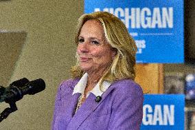 Jill Biden During Harris Rally - Michigan