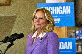 Jill Biden During Harris Rally - Michigan