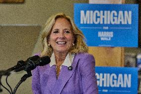 Jill Biden During Harris Rally - Michigan