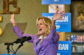 Jill Biden During Harris Rally - Michigan