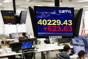 Nikkei tops 40,000 mark