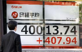 Nikkei tops 40,000 mark